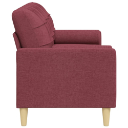 3-osobowa sofa z poduszkami, winna czerwień, 210 cm, tkanina
