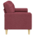3-osobowa sofa z poduszkami, winna czerwień, 210 cm, tkanina