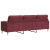 3-osobowa sofa z poduszkami, winna czerwień, 210 cm, tkanina