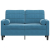 2-osobowa sofa z poduszkami, niebieska, 120 cm, aksamit