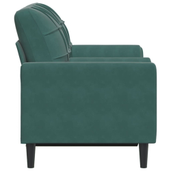 2-osobowa sofa z poduszkami, ciemnozielona, 120 cm, aksamit