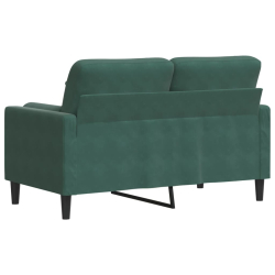 2-osobowa sofa z poduszkami, ciemnozielona, 120 cm, aksamit