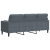 3-osobowa sofa z poduszkami, ciemnoszara, 180 cm, aksamit