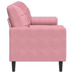 3-osobowa sofa z poduszkami, różowa, 180 cm, aksamit