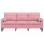 3-osobowa sofa z poduszkami, różowa, 180 cm, aksamit
