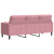 3-osobowa sofa z poduszkami, różowa, 180 cm, aksamit