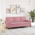 3-osobowa sofa z poduszkami, różowa, 180 cm, aksamit