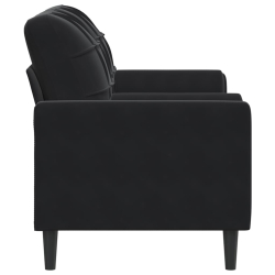2-osobowa sofa z poduszkami, czarna, 140 cm, aksamit