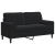 2-osobowa sofa z poduszkami, czarna, 140 cm, aksamit