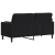 2-osobowa sofa z poduszkami, czarna, 140 cm, aksamit