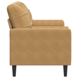 2-osobowa sofa z poduszkami, brązowa, 140 cm, aksamit