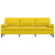 3-osobowa sofa z poduszkami, żółta, 210 cm, aksamit