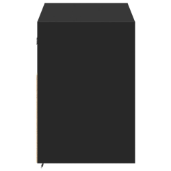 Ścienna szafka TV z LED, czarna, 100x31x45 cm