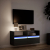 Ścienna szafka TV z LED, czarna, 100x31x45 cm