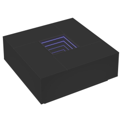 Stolik kawowy z LED Infinity, czarny, 100x100x40 cm