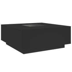 Stolik kawowy z LED Infinity, czarny, 100x100x40 cm