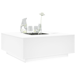 Stolik kawowy z LED Infinity, biały, 100x100x40 cm