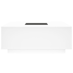 Stolik kawowy z LED Infinity, biały, 100x100x40 cm