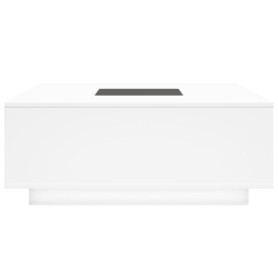Stolik kawowy z LED Infinity, biały, 100x100x40 cm