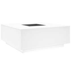 Stolik kawowy z LED Infinity, biały, 100x100x40 cm