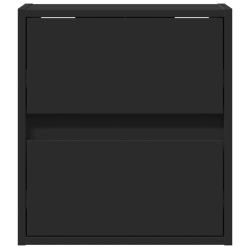 Ścienna szafka TV z LED, czarna, 41x31x45 cm