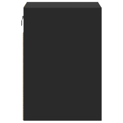 Ścienna szafka TV z LED, czarna, 41x31x45 cm