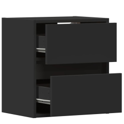 Ścienna szafka TV z LED, czarna, 41x31x45 cm
