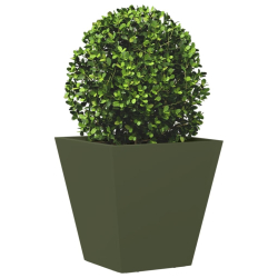 Donica ogrodowa, oliwkowozielona, 30x30x30 cm, stalowa