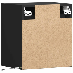 Ścienne szafki TV z LED, 2 szt., czarne, 41x31x45 cm