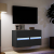 Ścienne szafki TV z LED, 2 szt., czarne, 41x31x45 cm