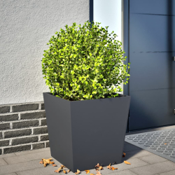 Donica ogrodowa, antracytowa, 50x50x50 cm, stalowa