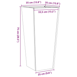 Donice ogrodowe, 2 szt., 35x35x75 cm, stal galwanizowana