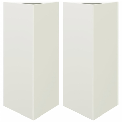 Donice ogrodowe, 2 szt., białe, trójkątne, 40x34,5x70 cm, stal