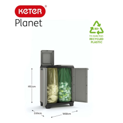 Keter Szafka do segregacji śmieci Planet, szaro-czarna