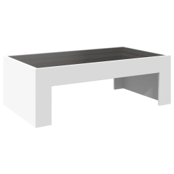 Stolik kawowy z LED Infinity, biały, 90x50x30 cm