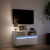 Ścienna szafka TV z LED, biała, 80x31x45 cm