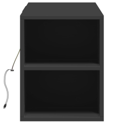 Ścienna szafka TV z LED, czarna, 135x31x39,5 cm