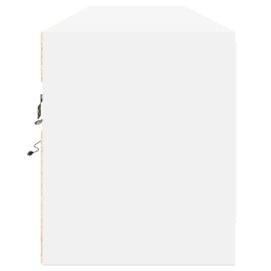 Ścienna szafka pod TV, z LED, biała, 180x31x38 cm