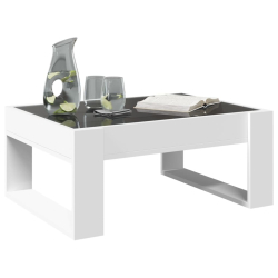 Stolik kawowy z LED Infinity, biały, 70x53x30 cm