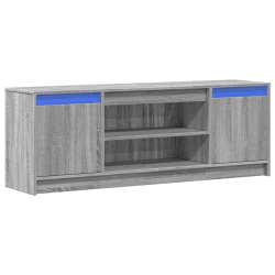 Szafka pod TV z LED, szary dąb sonoma, 139,5x34x50 cm