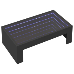 Stolik kawowy z LED Infinity, czarny, 90x50x30 cm