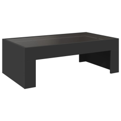 Stolik kawowy z LED Infinity, czarny, 90x50x30 cm