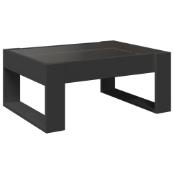 Stolik kawowy z LED Infinity, czarny, 70x53x30 cm