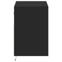 Ścienna szafka TV z LED, czarna, 80x31x45 cm