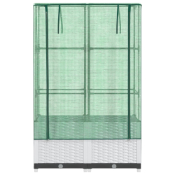 Podwyższona donica ze szklarnią, wygląd rattanu, 80x40x138 cm