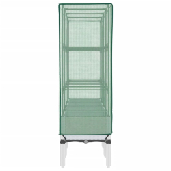 Podwyższona donica ze szklarnią, wygląd rattanu, 160x40x140 cm