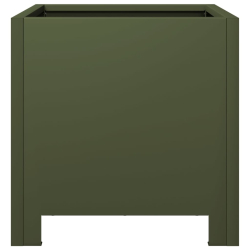 Donica ogrodowa, oliwkowozielona, 30x30x30 cm, stalowa