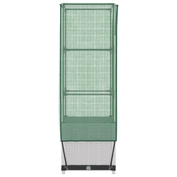 Podwyższona donica ze szklarnią, wygląd rattanu, 40x40x139 cm