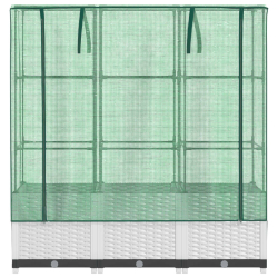 Podwyższona donica ze szklarnią, wygląd rattanu, 120x40x138 cm