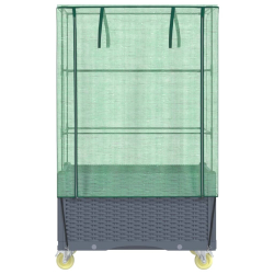 Podwyższona donica na kółkach, z pokryciem, 80x50x182 cm